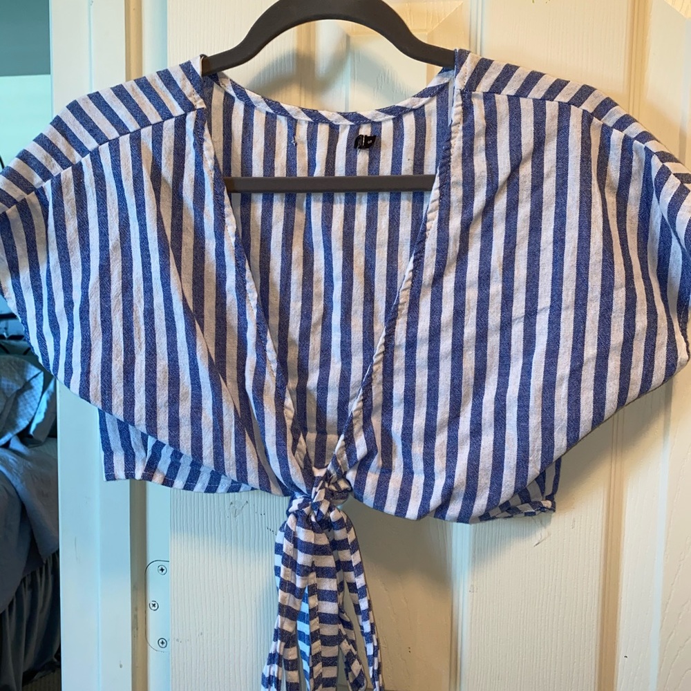 Blue striped two- piece set